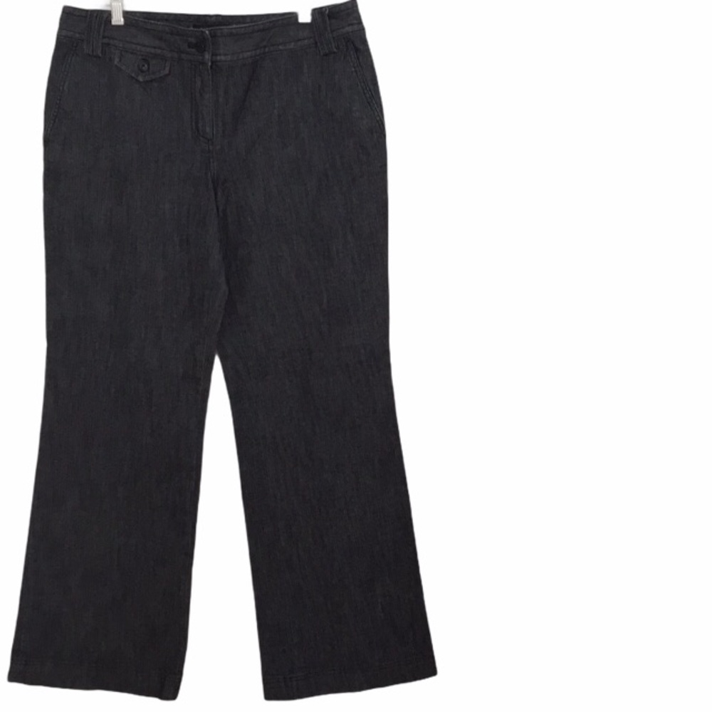 Talbots Jeans Dark Charcoal Gray Signature Flare Size 12